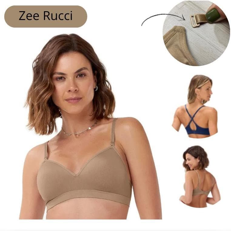 Zee Rucci Sutiã Confort Com Bojo, Sem Aro, sem Costura e com Regulador em Multi-formas Linha Premiun do 40 ao 48