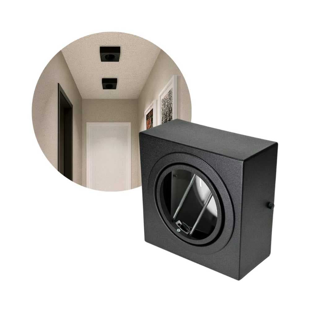 Spot De Sobrepor Plafon Box Quadrado Ar111 Pé Direito Alto