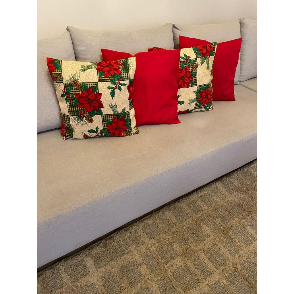 Capas de Almofadas Natal Kit com Capas Lisas e Estampadas