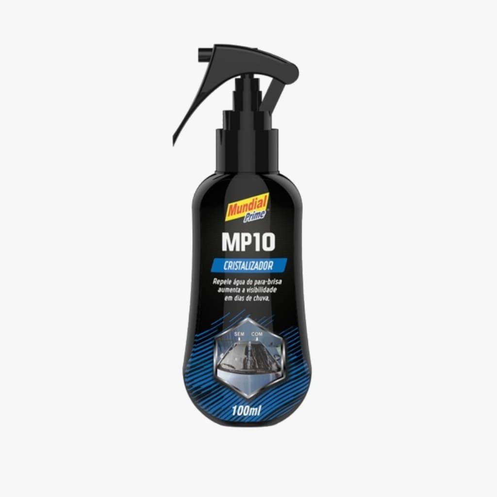 Cristalizador de Vidros MP10 100ml Mundial Prime - Com Borrifador Repelente de Chuva Carro