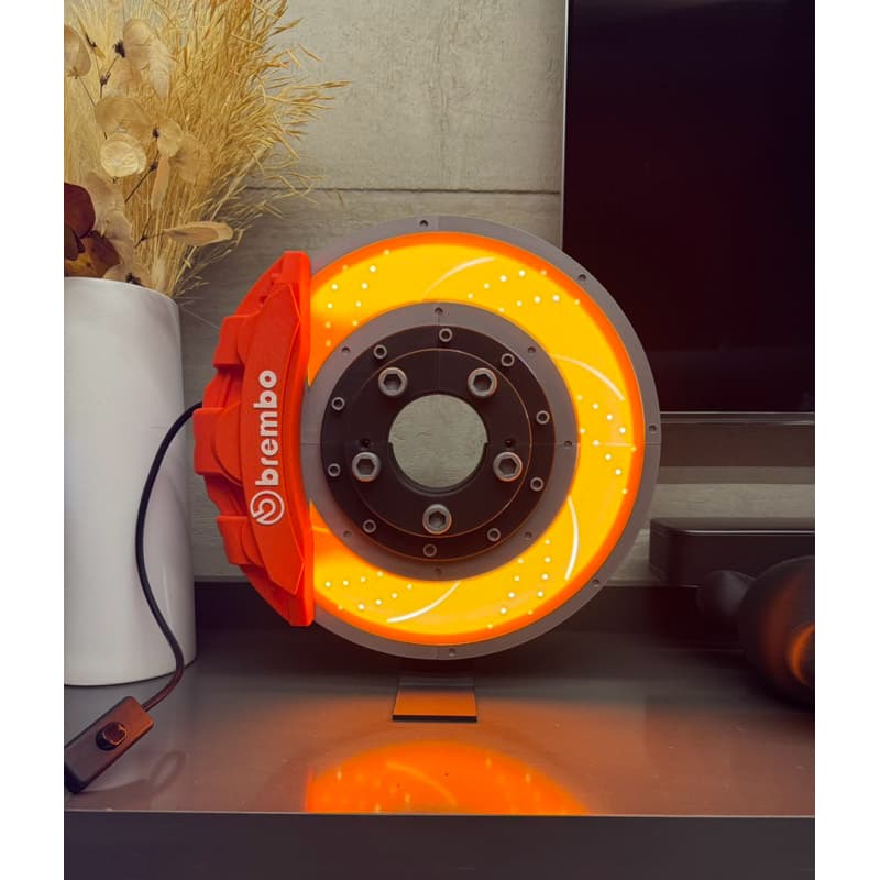 Luminária Disco de Freio Automotivo LED 25cm 🚗 Personalizável