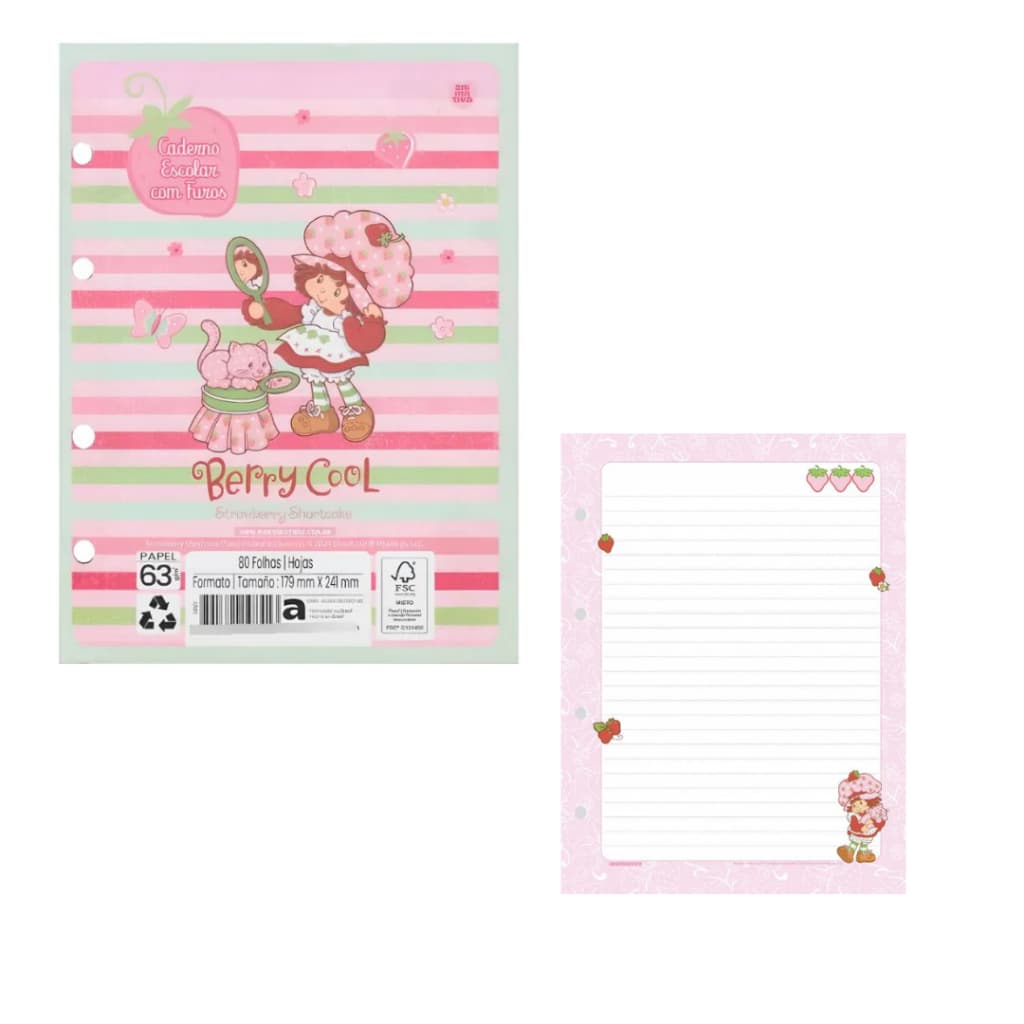 Refil Caderno Fichário Argolado Colegial 80 Folhas Animativa