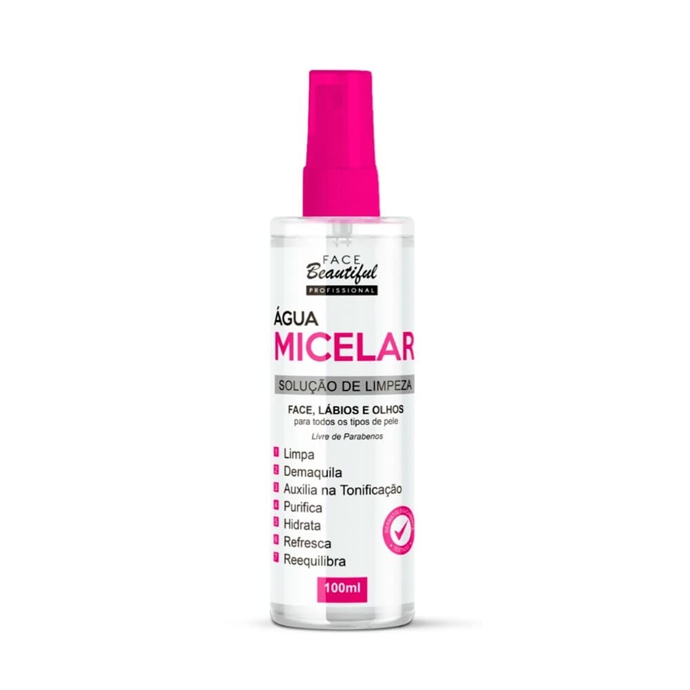 Água Micelar Solução De Limpeza 100 ml  Face Beautiful