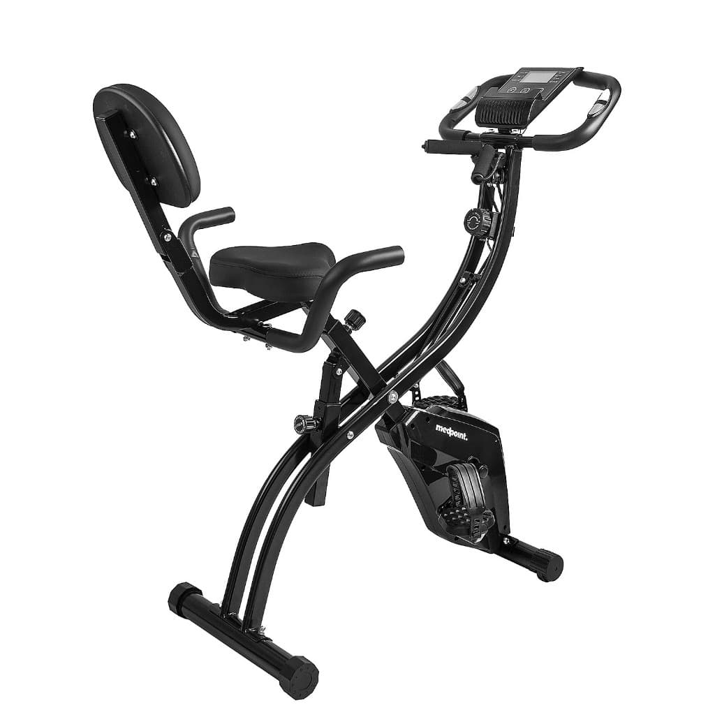 Bicicleta Ergometrica Vertical Spinning Puxador Elastico para Braços Apoio de Coluna Portatil