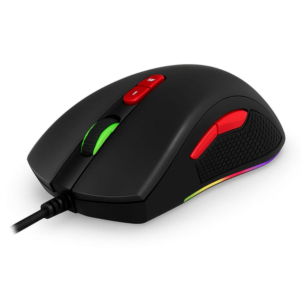 Mouse Gamer AOC GM180 Com Fio RGB 7200 DPI 7 Botões Programáveis Preto