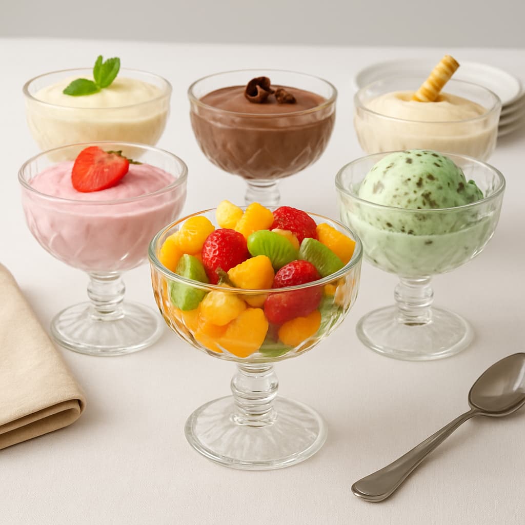 Conjunto 6 Taças De Sobremesa 360ml Diamond Diamante Açaí Sorvete Doce Buffet Festa