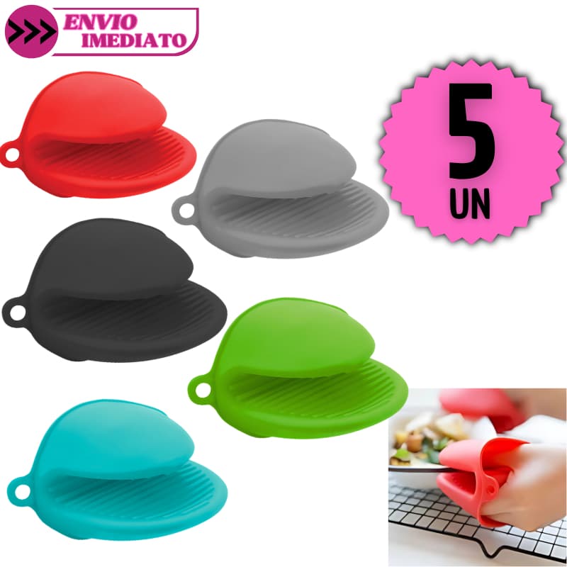 Kit Luva Pegador de Silicone 5/3/1 Pçs Flexível Resistente ao Calor Cozinha Forno Panela