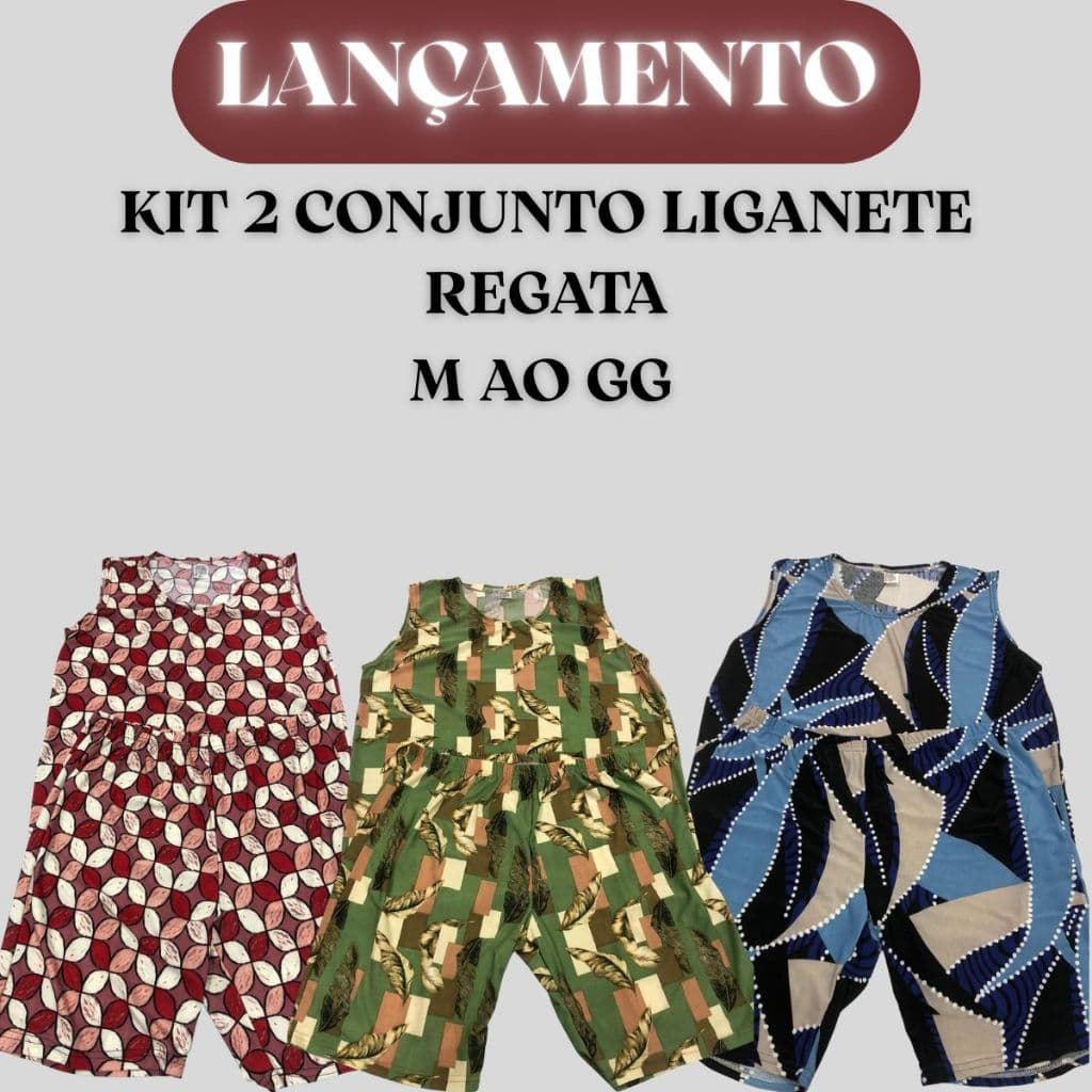 Kit 2 Conjuntos Senhora em Liganete Regata – Toque Macio