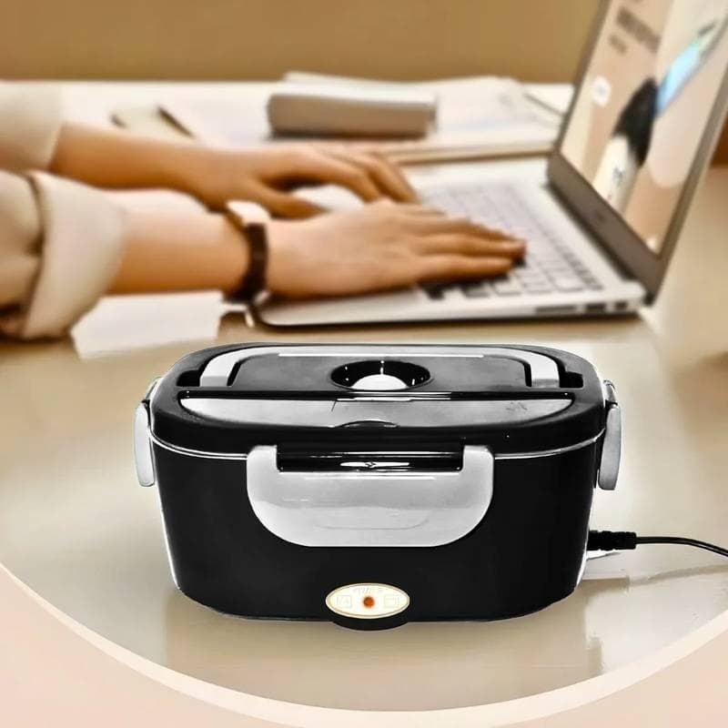 Marmiteira Veicular Elétrica Térmica Tomada Bivolt Portátil Comida Carro Casa Escritorio  - Preta