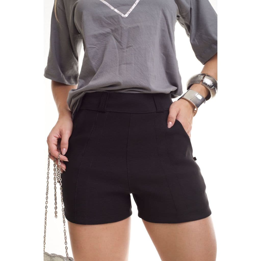 short feminino Premium short alfaiataria feminino Com Ziper moda blogueira short plus