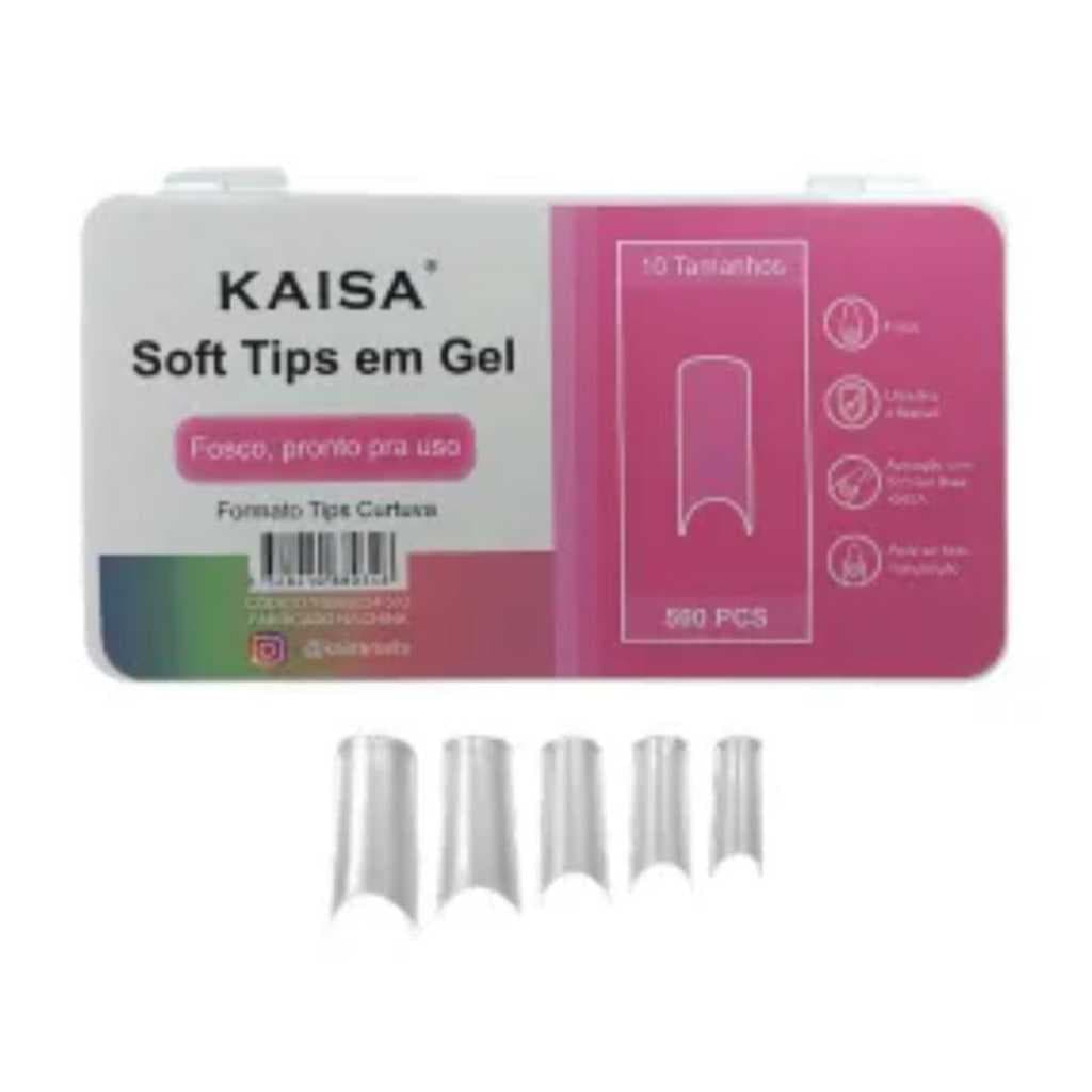 Tips em Gel Kaisa – Alongamento de Unhas Bailarina ou Curvatura C Fosca | Refil 500 Unidades