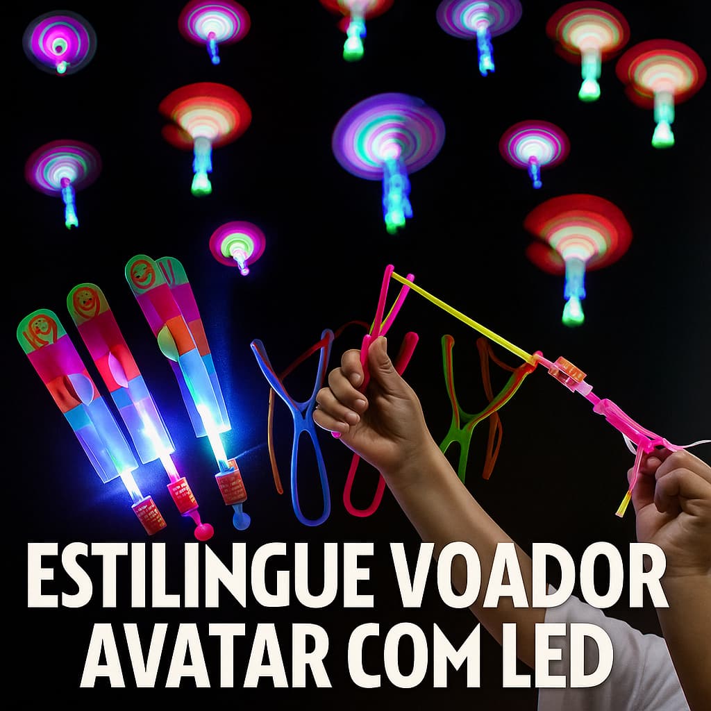 Kit 5/10/20/30 Estilingue  Avatar Voador LED Helicóptero -  Luminoso Brinquedo Infantil Divertido