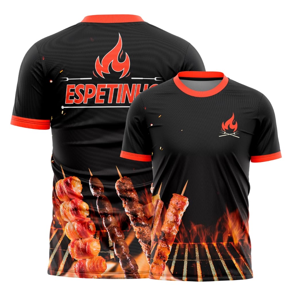 Camiseta Espetinho Churrasqueiro Profissional Espetinhos Uniforme Espetaria Dry Fit Premium