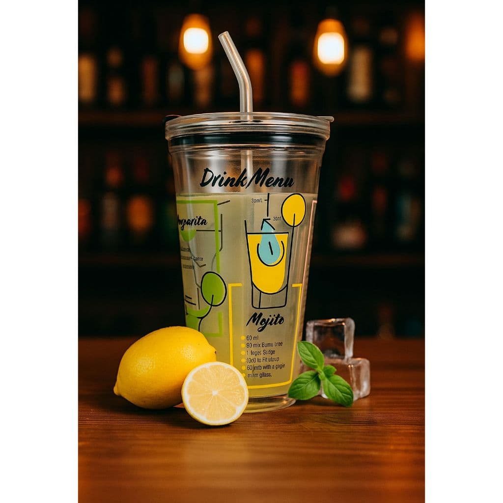 COPO DRINK CELEBRATE COM CANUDO 450ML HAUSKRAFT