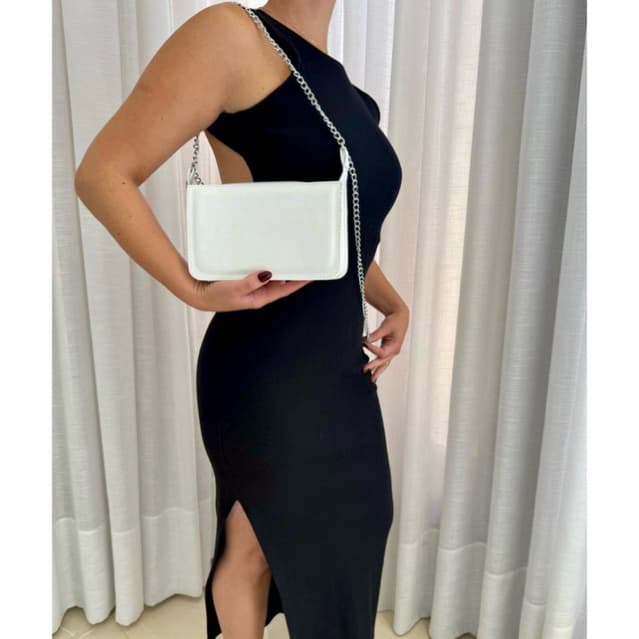 Bolsa Feminina Crossbody Antonella Moda Fashion Modelo Elegante com Alça de Corrente