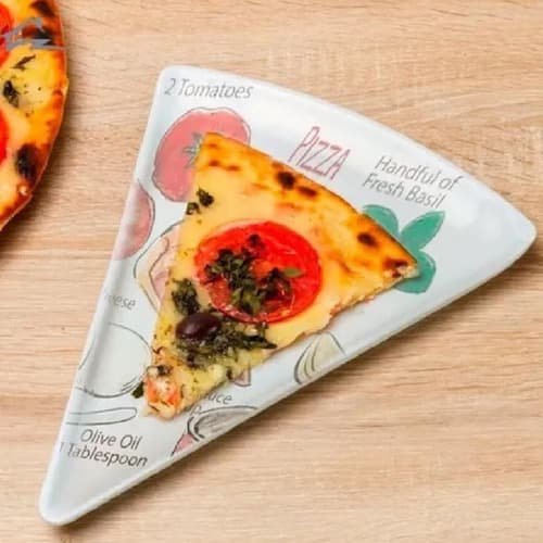 Jogo 6 Prato Formato De Fatia De Pizza Com Estampa Divertida