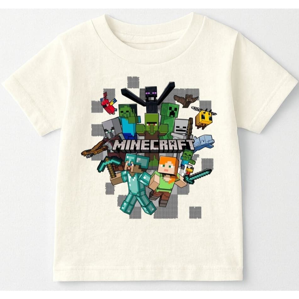 camiseta infantil minecreft unissex blusa 100%algodão presente aniversário Camiseta