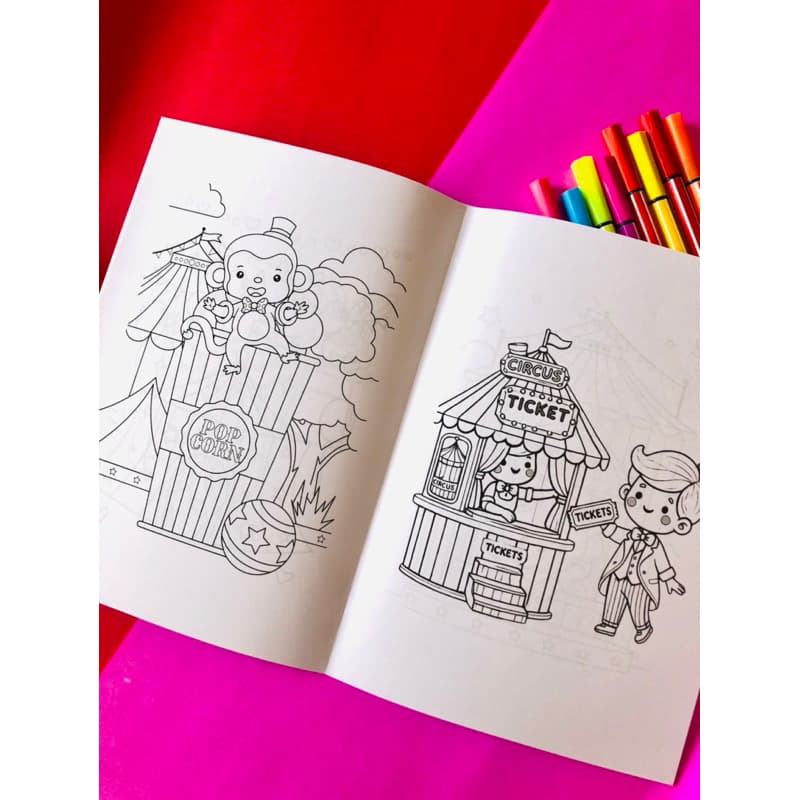 livro de colorir personalizado tema circo-livro de colorir para lembrancinha-livro de colorir para brinde