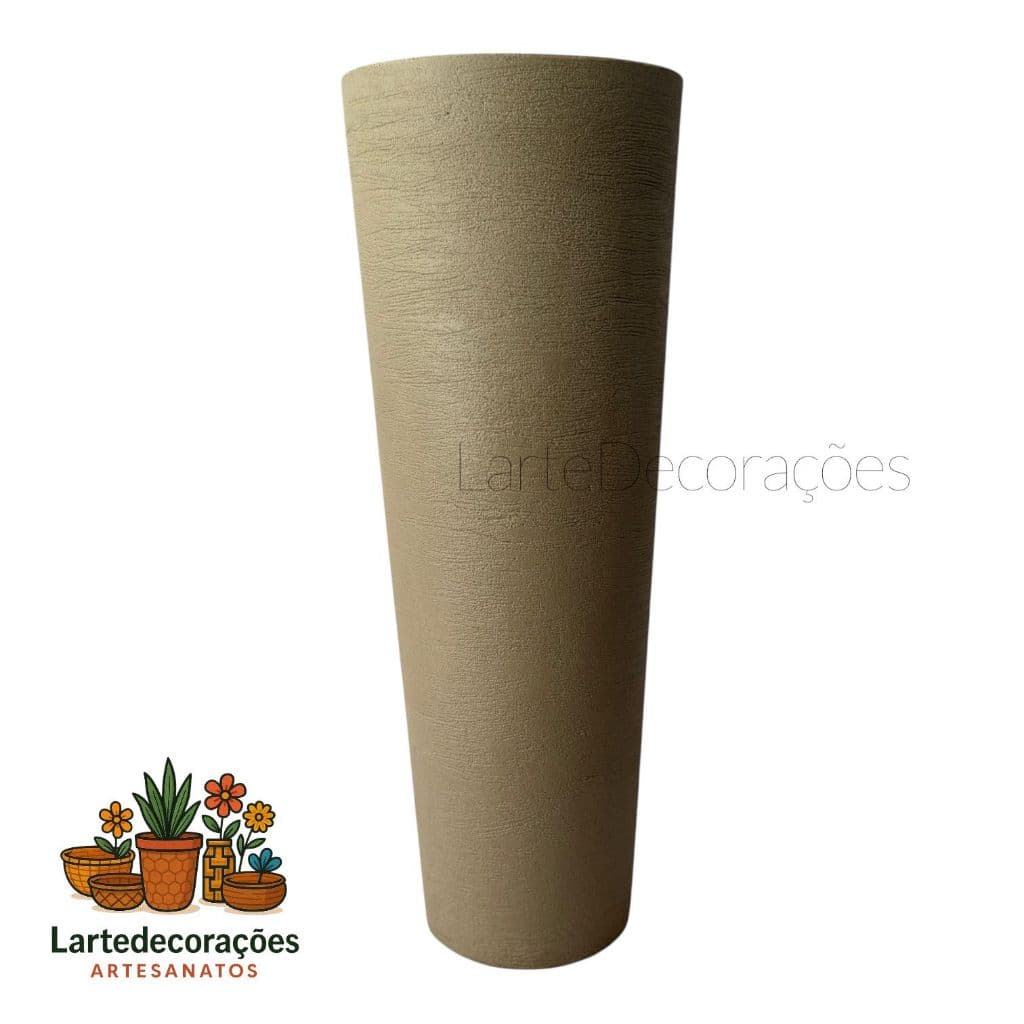 Vaso de Planta Texturizado Decorativo Coluna Ibiza em Polietileno 119