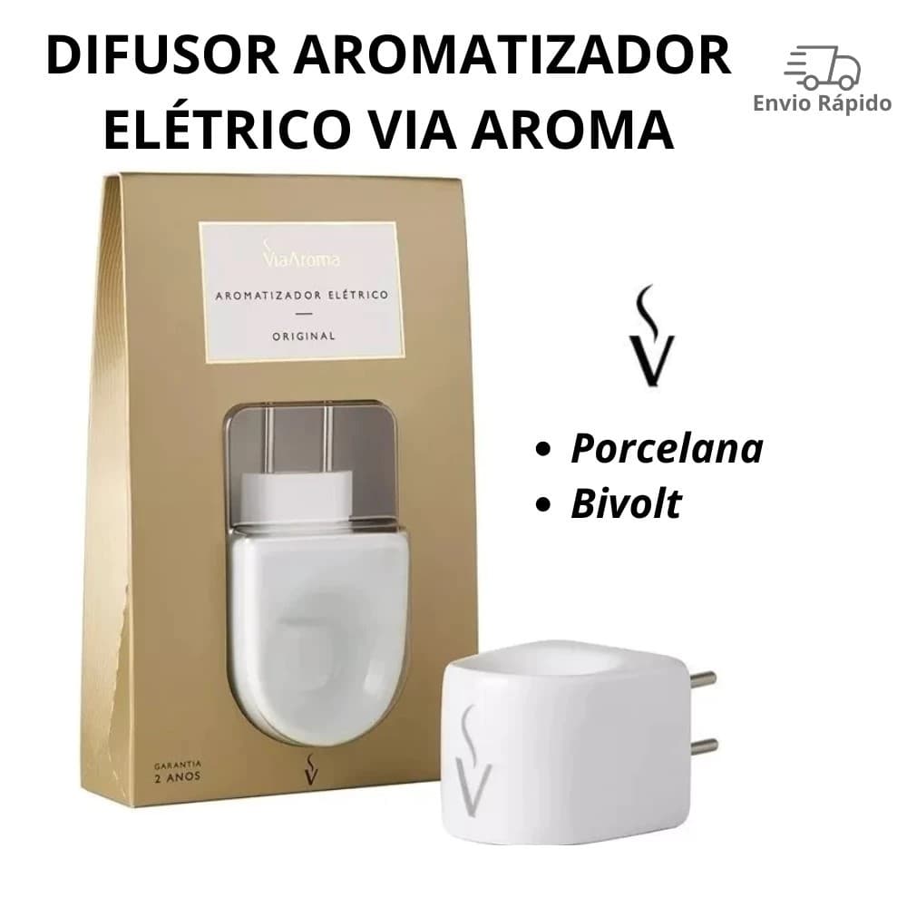 Difusor Aromatizador Elétrico Original Porcelana Via Aroma