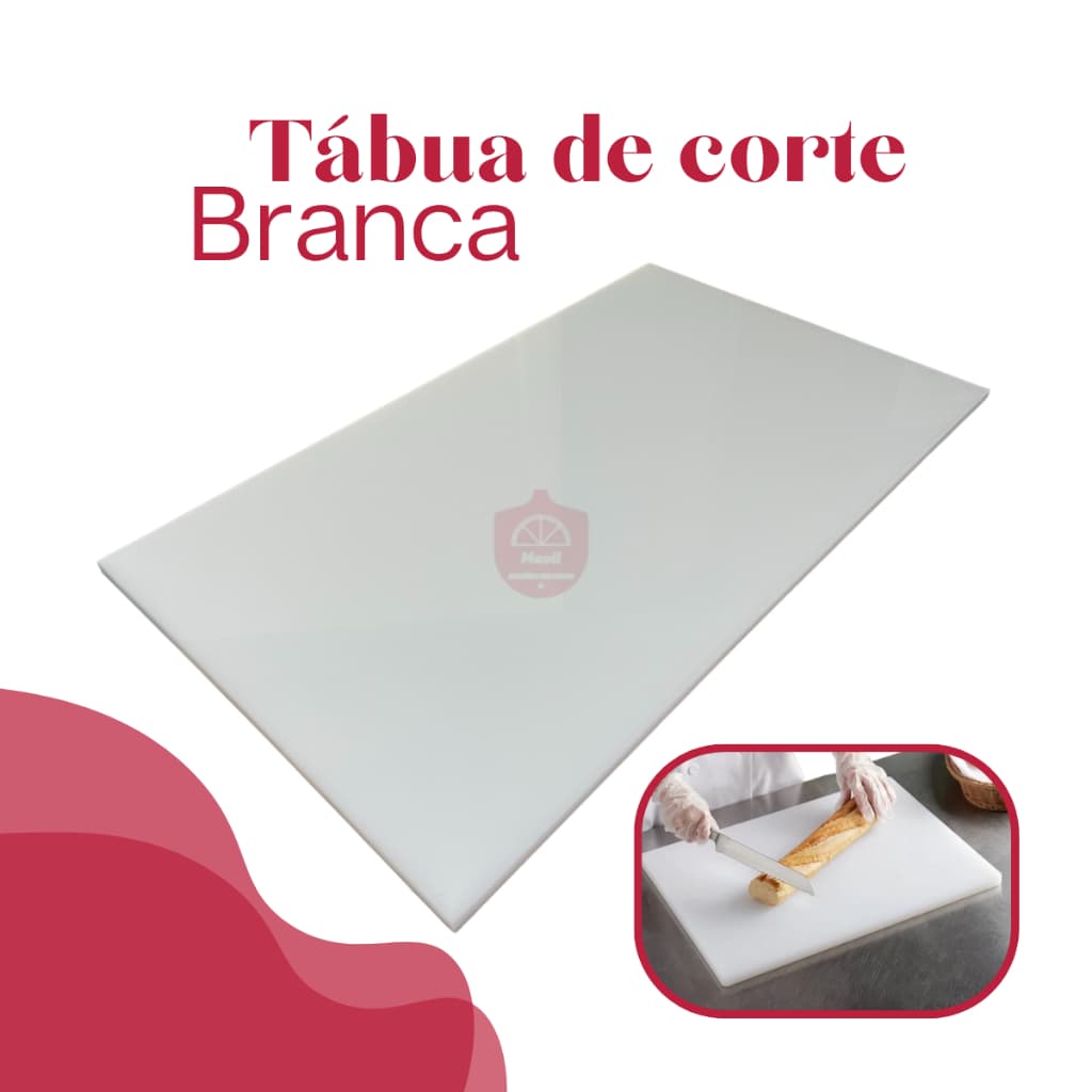 Tabua de corte em polietileno 100x50cm restaurante padaria açougue alimentos carne profissional