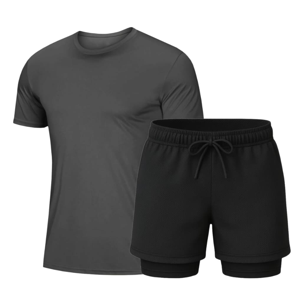 Conjunto Masculino Camiseta Dryfit e Short Térmico Liso