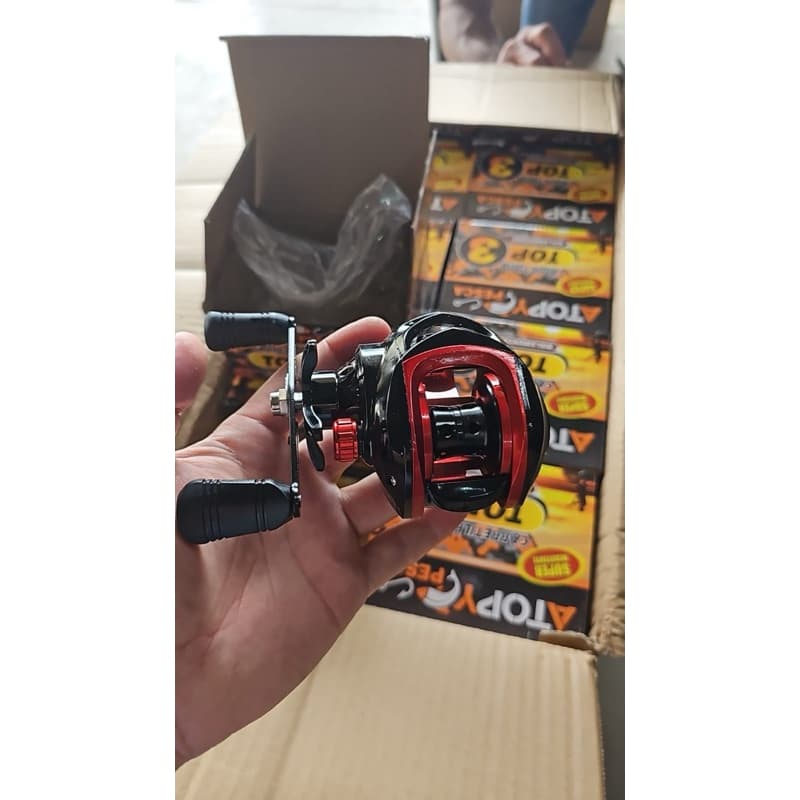 Carretilha para Pesca Top 3 Rolamentada Carretilha Esquerda