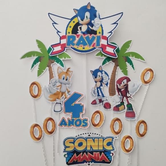 Topo de Bolo Sonic Personalizado/Topo de bolo/VÁRIOS TEMAS.