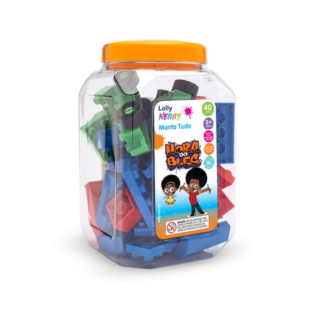 Bloco de Montar - Monta Tudo Lolly Nenny -  40 pcs +3 anos