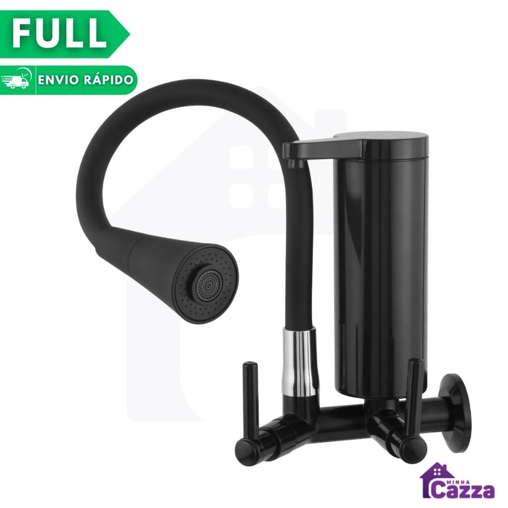 Torneira Gourmet Com Filtro Slim para Cozinha Preta de PAREDE Mesa Bancada Parede Filtro