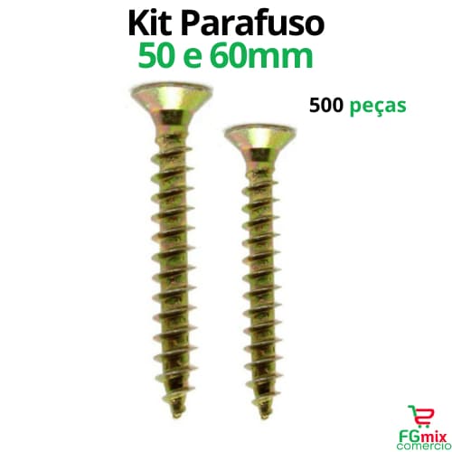 Parafuso Madeira Philips 500 peças Kit Parafusos Philips para Móveis Alvenaria