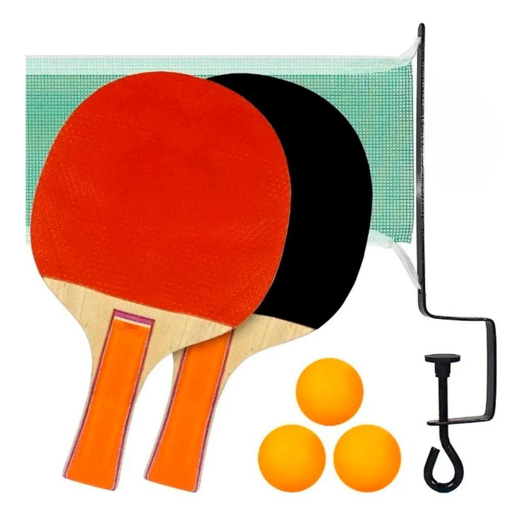 Kit De Tênis De Mesa Ping Pong 2 Raquetes 3 Bolinhas E Rede