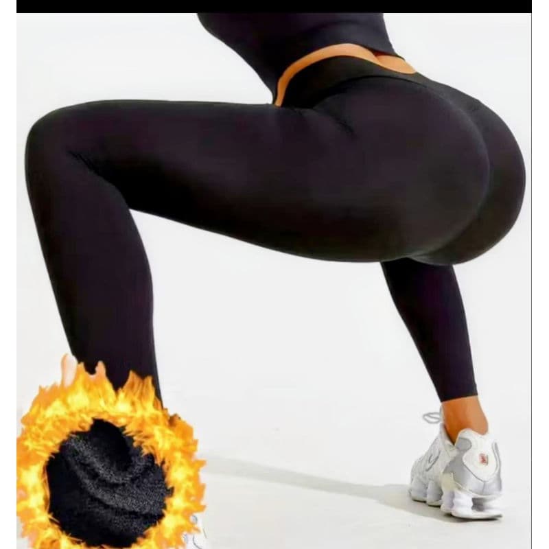 Calça Legging Suplex Flanelada Forrada Por Dentro Costura Reforçada Térmica Grossa Peluciada