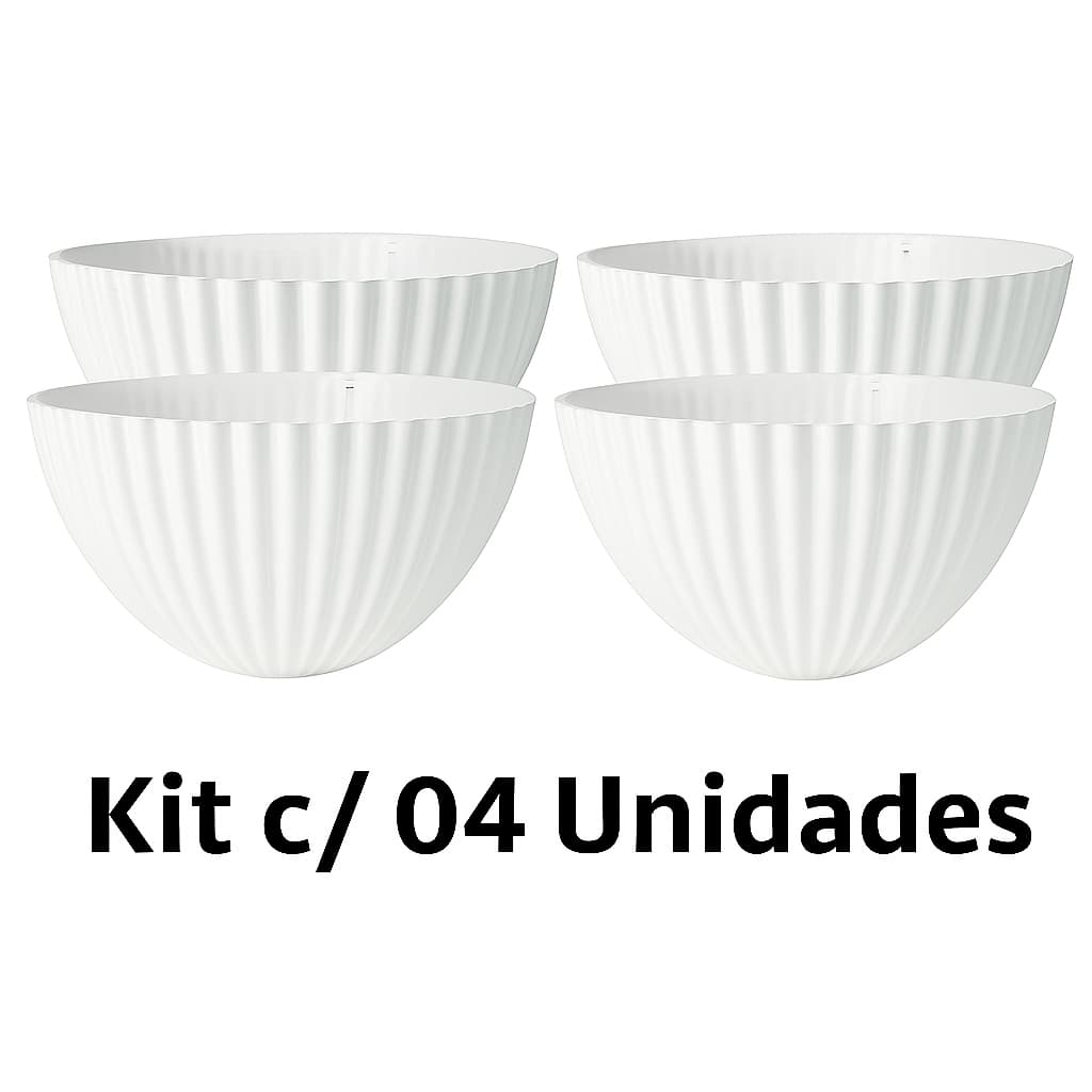 Kit c/ 04 Cachepôts Modelo Engrenagem – Cor Preta/Branca | Ideal para Cuia 21