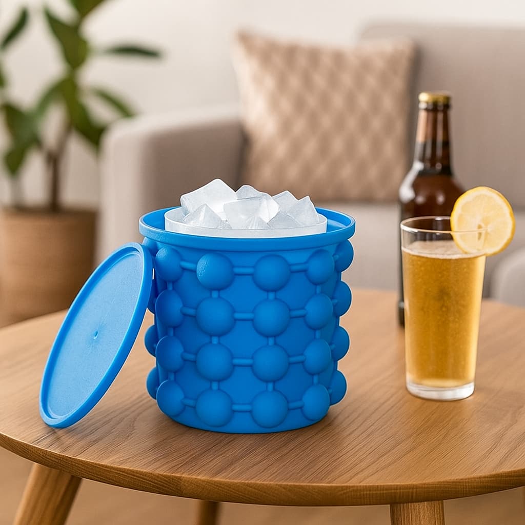 Balde de Gelo Silicone Térmico - Balde De Gelo Recipiente Bebidas Térmico