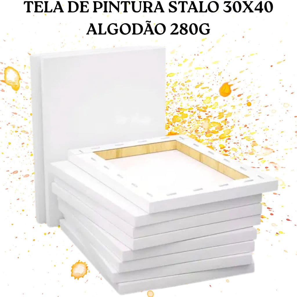 TELA STALO 30X40CM PINTURA ARTÍSTICA ALGODÃO 280G PINUS PARA TÉCNICAS DIVERSAS 3 UNIDADES KIT TELAS