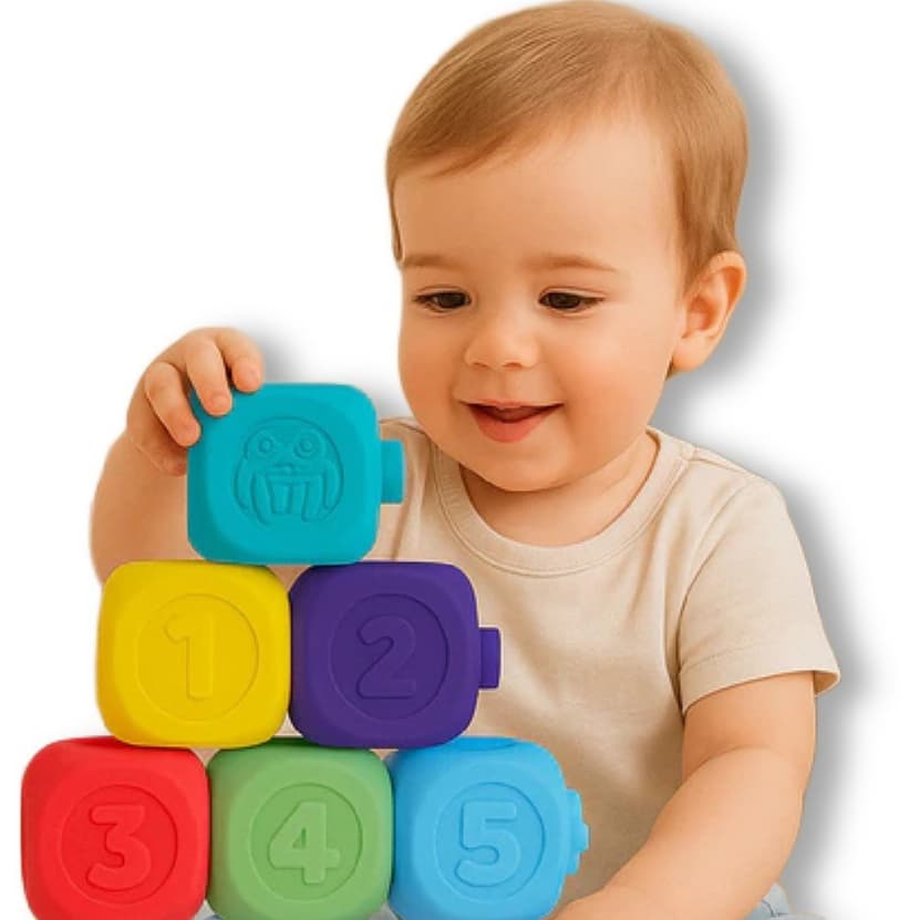 Cubo Didático Tchuco Baby 6 Peças Vinil Brinquedo Infantil - Samba Toys -