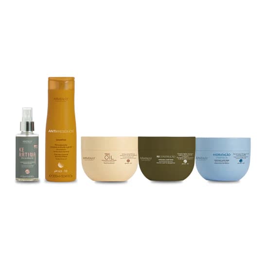 Kit Super tratamento - Cronograma Capilar Arvensis MAscara tec oil, reconstrução hidratação