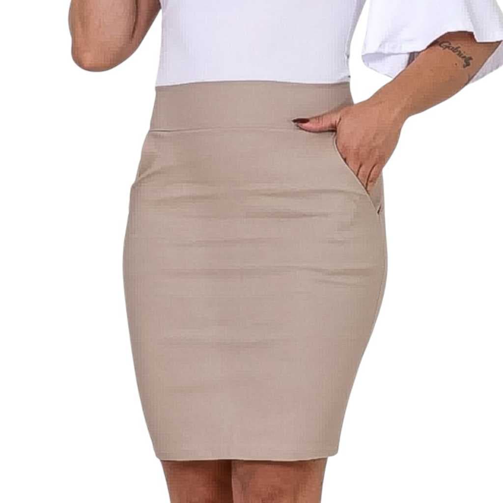 Saia Secretária moderna com bolsos Evangélica Executiva lycra
