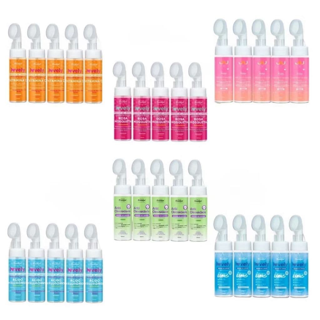kit 05 Unidades Mousse de Limpeza Facial 150ml Face Beautiful