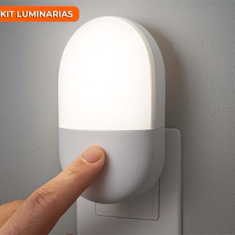 Luminária 1 Ou 2 Unidades Led Mini Abajur De Tomada Branco Frio Quente 2 em 1 Quarto Sala Bebê Criança Bivolt