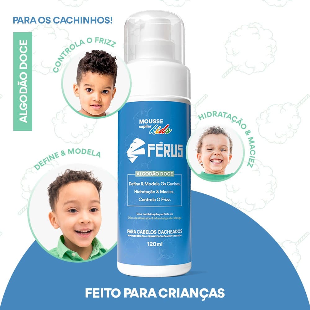 Modelador Cachos Infantil Férus Kids Hidrata e Define 120ml