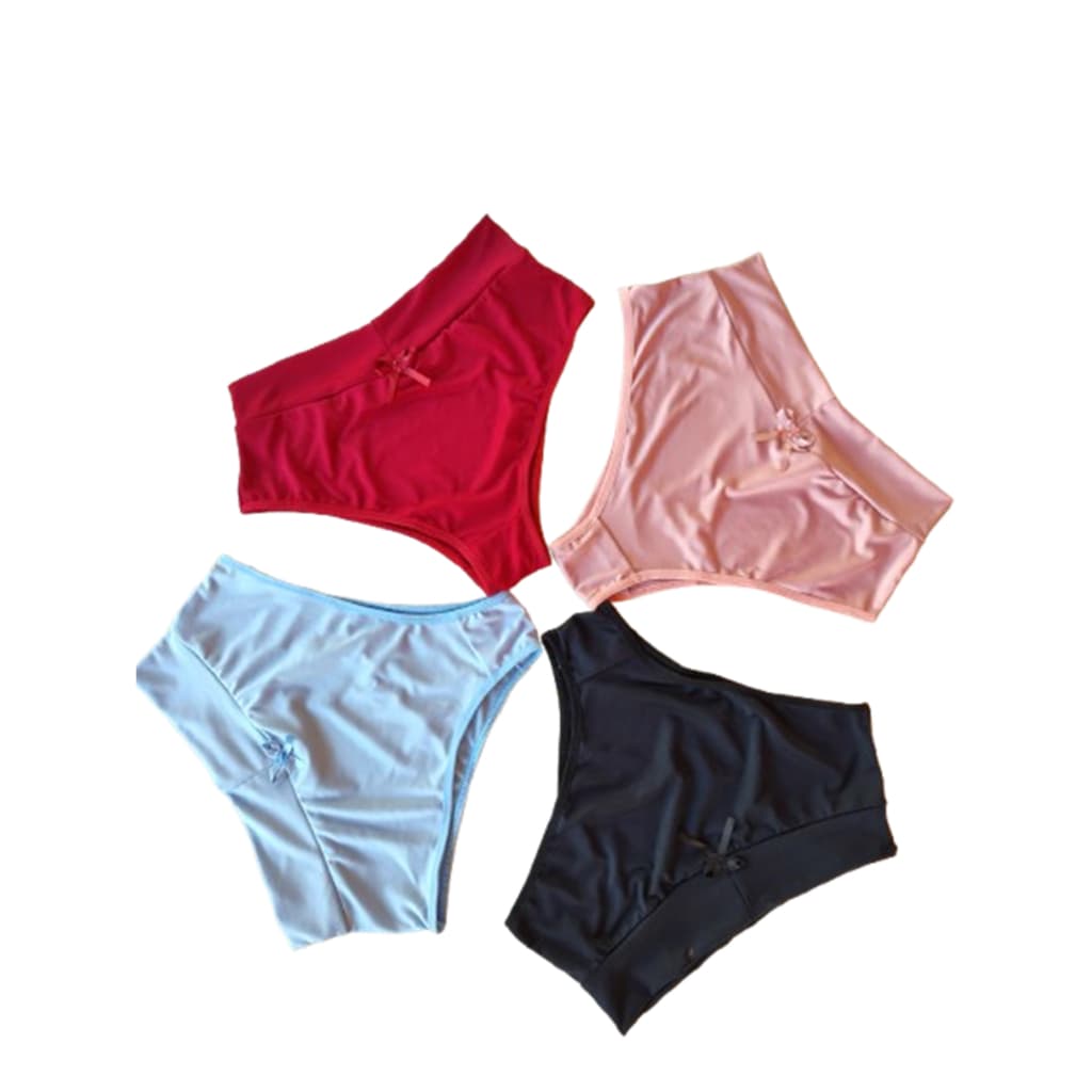 Kit 5 Calcinha PLUS SIZE Cós Alto Segura Barriga Tanga Modeladora Pós Parto