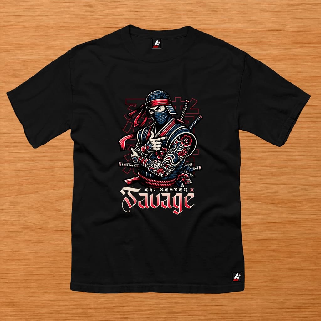 Camiseta Streetwear Masculina Feminina camisa 100% Algodão Estampada SAVAGE SAMURAI