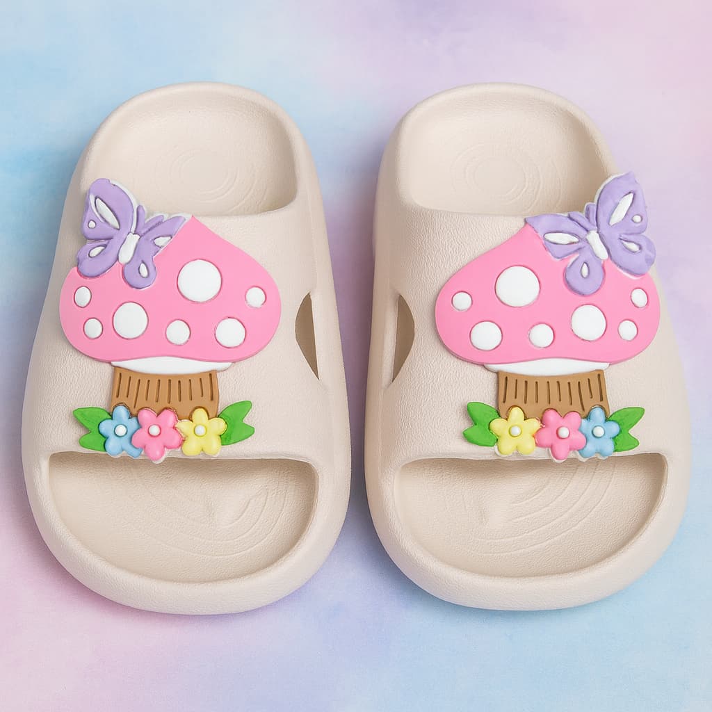 Sandália Nuvem Infantil Chinelo Slide Menina Florido Rosa Confortável  Leve