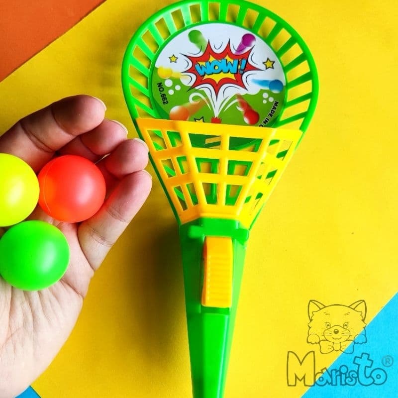 Kit 10 Raquetes Coloridas Lança e Pega Bolinhas