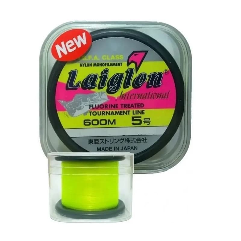 Linha Pesca Monofilamento Nylon Laiglon Amarela 600m 0.33mm / 0.37mm / 0.405mm