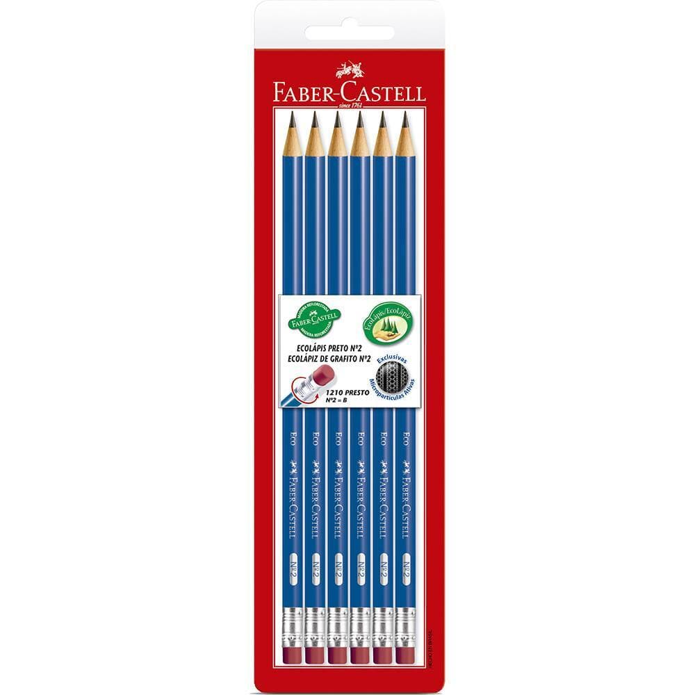 Kit 6 Lápis Grafite com Borracha Max Faber Castell SM/1210AZSB Imperdível