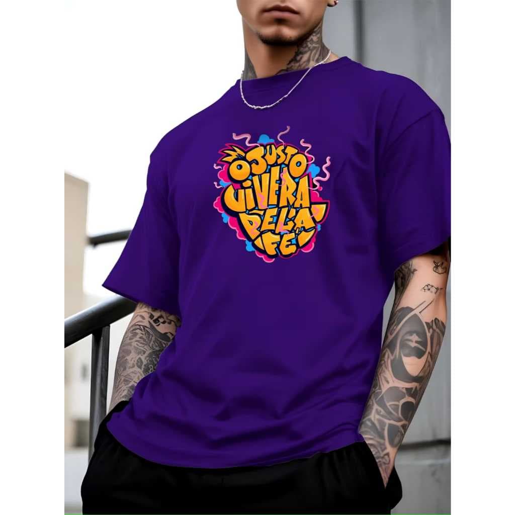 KIT 3 Camisetas Dollars T-Shirt Masculina O Justo Pela Fé Street Wear 100% Algodão