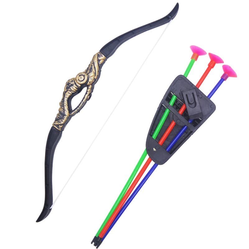 Arco E Flecha de Brinquedo Com 3 Flexas Com Ventosas + Suporte Fechas